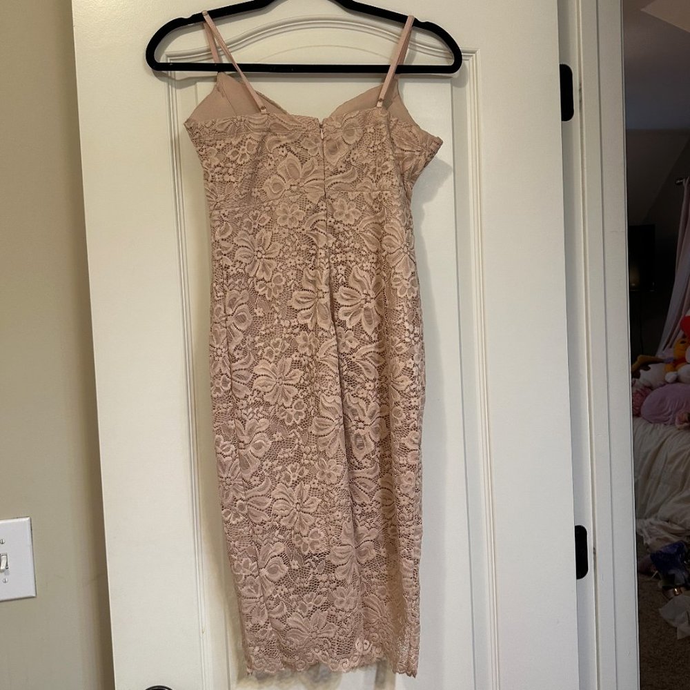 Lace Light Pink Cocktail Dress M - Picture 3 of 3